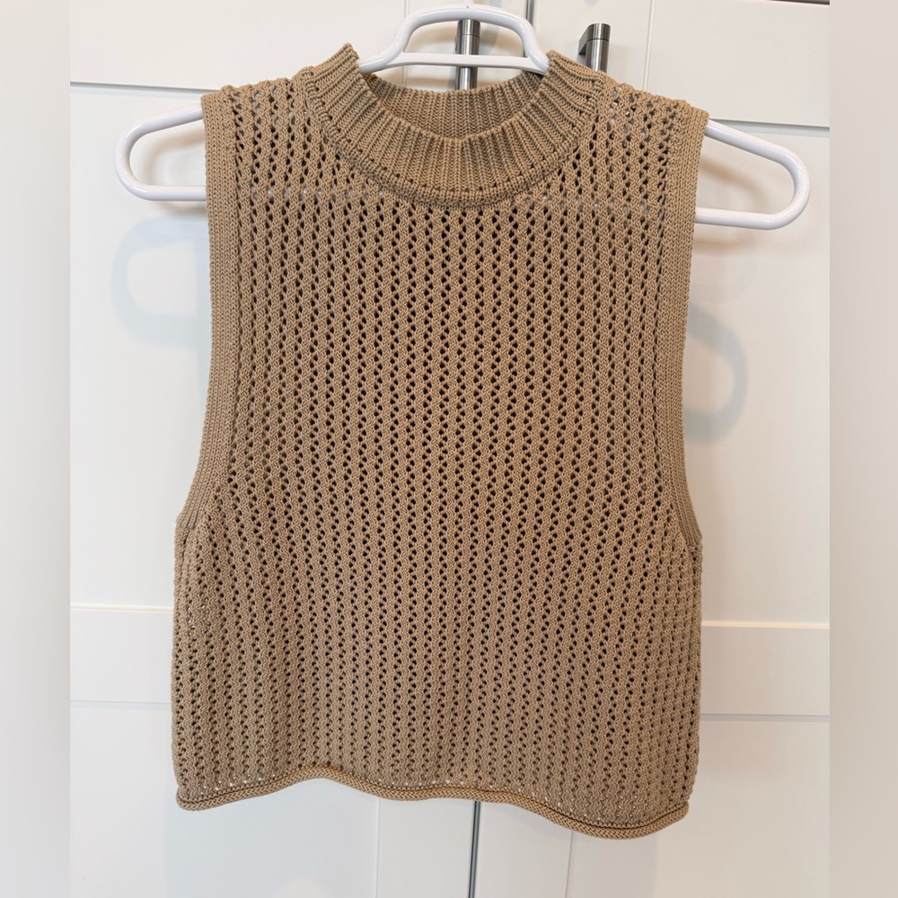 Micaela Greg | Knit Sleeveless Tank Top — Taupe